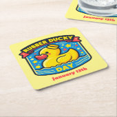 13 jan - Rubber Ducky Day Kartonnen Onderzetters (Schuin)