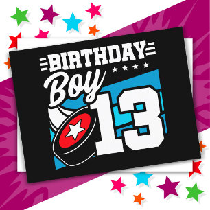 13 jarig Hockey Feest Thema 13e Verjaardag Jongen Briefkaart