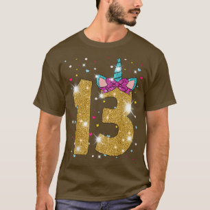 13-jarig meisje Dertien 13e verjaardag Unicorn 1 T-shirt