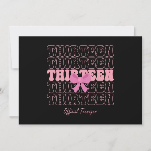 13-jarig roze coquette lint Officiële tiener 13 Kaart (Voorkant)
