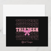 13-jarig roze coquette lint Officiële tiener 13 Kaart (Voorkant / Achterkant)