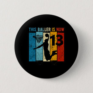 13-jarige Bysketbyll 13th Birthday Boy Ronde Button 5,7 Cm