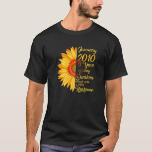 13-jarige geboren in januari 2010 13e geboortedag t-shirt