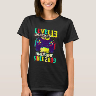 13-jarige jongens tieners niveau 13 ontgrendeld 13 t-shirt