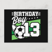 13-jarige Voetbal Kids 13e Verjaardag Jongen Briefkaart (Voorkant)
