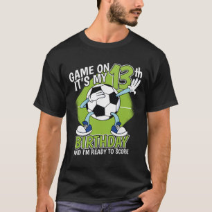 13-jarige voetballer jongen 13e verjaardag voetbal t-shirt