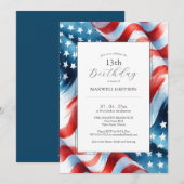 13 juli verjaardagsfeestje kaart (Voorkant / Achterkant)