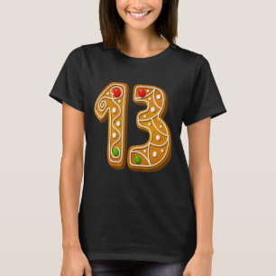 13 Kerkapitaalnummer kerstkoekje Alphabet T-shirt
