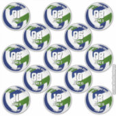 13 kids teens blue green volleyball club colors sticker (Voorkant)