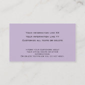 13 Licht violet licht voor modern professioneel Vi Visitekaartje (Achterkant)