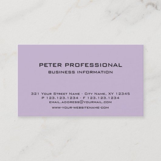 13 Licht violet licht voor modern professioneel Vi Visitekaartje (Voorkant)