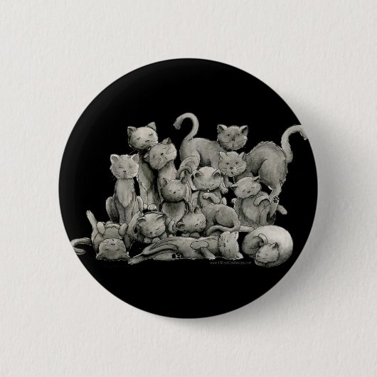 13 Lucky Black Cats Button (Voorkant)