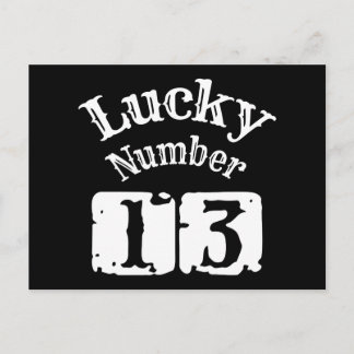 13 - Lucky Number 13 Luck Briefkaart