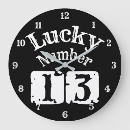 13 - Lucky Number 13 Luck Grote Klok