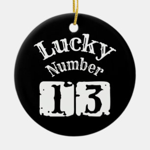 13 - Lucky Number 13 Luck Keramisch Ornament