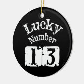 13 - Lucky Number 13 Luck Keramisch Ornament (Links)