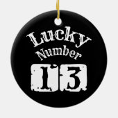 13 - Lucky Number 13 Luck Keramisch Ornament (Achterkant)