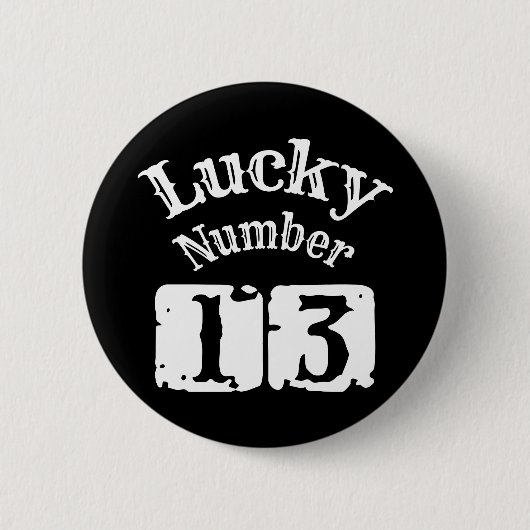 13 - Lucky Number 13 Luck Ronde Button 5,7 Cm (Voorkant)