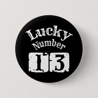 13 - Lucky Number 13 Luck Ronde Button 5,7 Cm