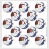 13 maroon blue team colors basketball stickers (Vel)