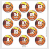 13 Maroon Gold sportteam kleuren basketbal Sticker (Vel)