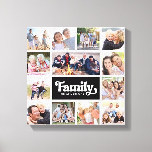 13 Monogram fotocollage familie Canvas Afdruk (Voorkant)