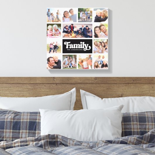 13 Monogram fotocollage familie Canvas Afdruk (Insitu (Slaapkamer))