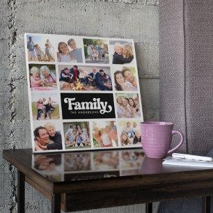 13 Monogram fotocollage familie Canvas Afdruk