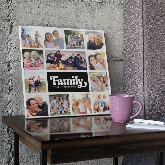 13 Monogram fotocollage familie Canvas Afdruk