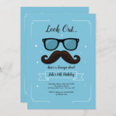 13 Mustache Birthday Party Invitation Kaart (Voorkant / Achterkant)
