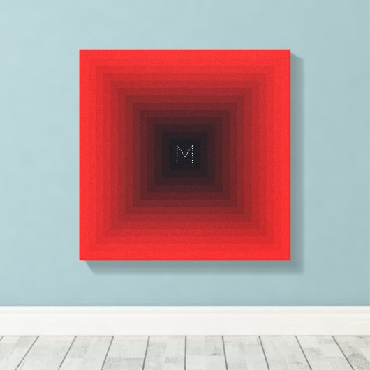 13-niveau rood omgekeerd piramidevormig Initiaal o Canvas Afdruk (Insitu (Houten vloer))