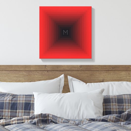 13-niveau rood omgekeerd piramidevormig Initiaal o Canvas Afdruk (Insitu (Slaapkamer))