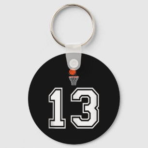 13 Nummer Basketbal Stijl  Witte Tanktop Sleutelhanger