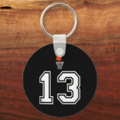 13 Nummer Basketbal Stijl Witte Tanktop Sleutelhanger (Voorkant)