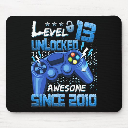13 Ontgrendeld Geweldige 2010 Jongen Videogame 13e Muismat (Voorkant)