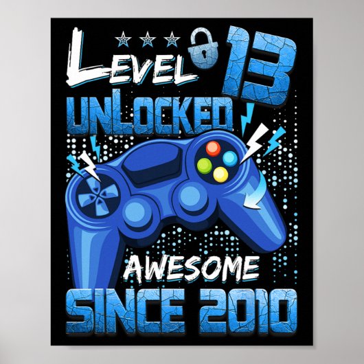 13 Ontgrendeld Geweldige 2010 Jongen Videogame 13e Poster (Voorkant)