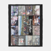 13 Optionele fotocollage-tekst — Familie - zwart Fleece Deken (Voorkant)