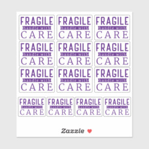 13 Paars breekbaar handvat met zorg voor kleine be Sticker