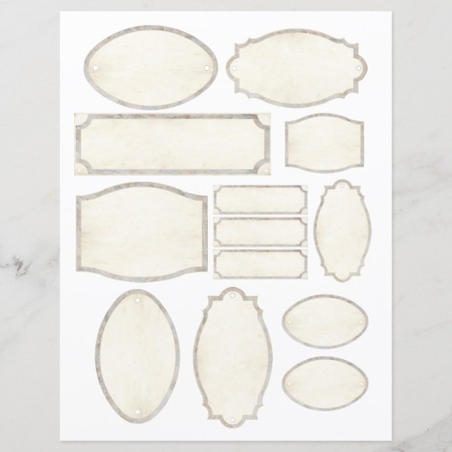 13  perkament Franse Labels voor Jars (Voorkant)