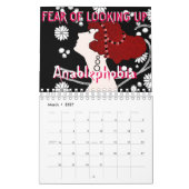 13 Phobias om het jaarrooster in te vullen Kalender (Mar 2027)