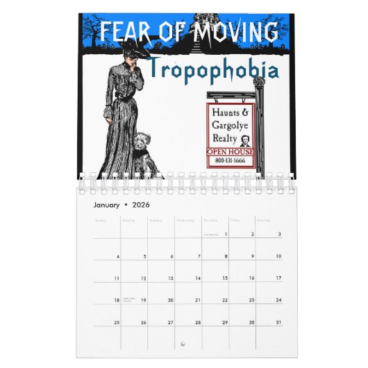 13 Phobias om het jaarrooster in te vullen Kalender (Jan 2026)