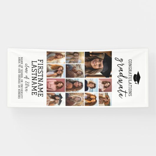 13 Photo Collage Afstuderen Modern Minimal White Spandoek