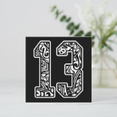 13 Polynesiaans Tattoo nummer 13 Dark Pre Feestdagenkaart (Staand voorkant)