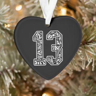 13 Polynesiaans Tattoo nummer 13 Dark Pre Ornament