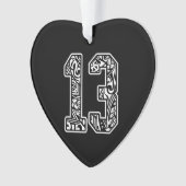 13 Polynesiaans Tattoo nummer 13 Dark Pre Ornament (voorkant)