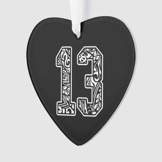 13 Polynesiaans Tattoo nummer 13 Dark Pre Ornament (voorkant)