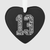 13 Polynesiaans Tattoo nummer 13 Dark Pre Ornament (voorkant)