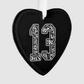 13 Polynesiaans Tattoo nummer 13 Dark Pre Ornament (voorkant)