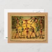 13 Poster van Acrobat Old Circus op T-shirts Briefkaart (Voorkant / Achterkant)