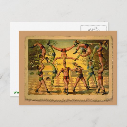 13 Poster van Acrobat Old Circus op T-shirts Briefkaart (Voorkant / Achterkant)